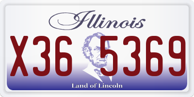 IL license plate X365369