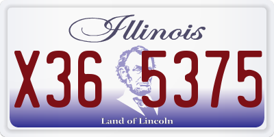 IL license plate X365375
