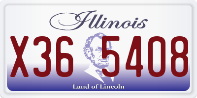 IL license plate X365408
