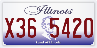 IL license plate X365420