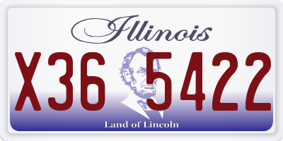 IL license plate X365422