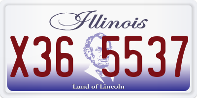 IL license plate X365537