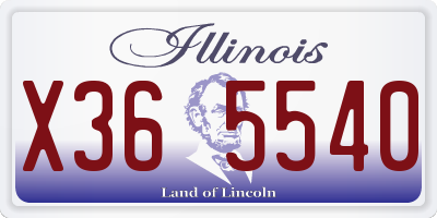 IL license plate X365540