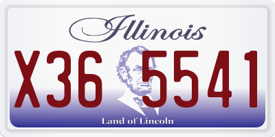 IL license plate X365541