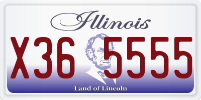 IL license plate X365555