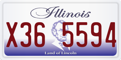 IL license plate X365594