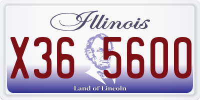 IL license plate X365600