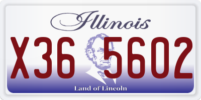 IL license plate X365602
