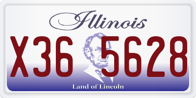 IL license plate X365628