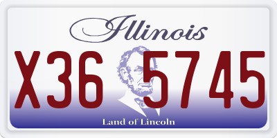 IL license plate X365745