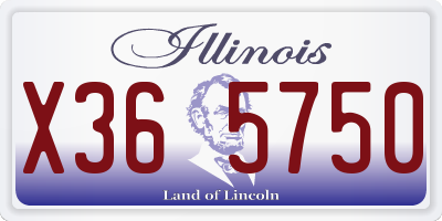 IL license plate X365750