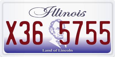 IL license plate X365755