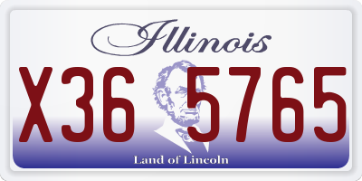 IL license plate X365765