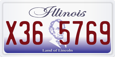 IL license plate X365769