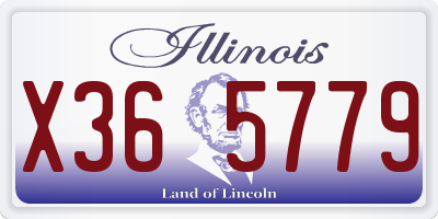 IL license plate X365779