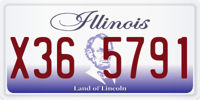 IL license plate X365791