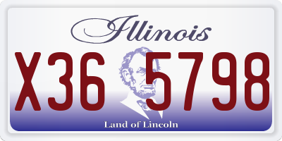IL license plate X365798