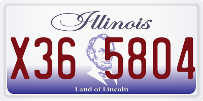 IL license plate X365804