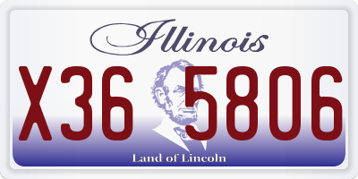 IL license plate X365806