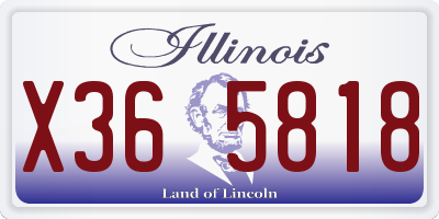 IL license plate X365818