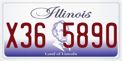 IL license plate X365890