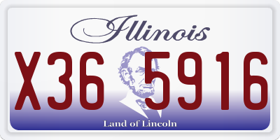 IL license plate X365916
