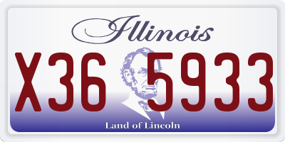 IL license plate X365933