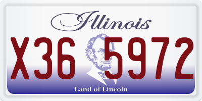 IL license plate X365972