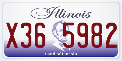 IL license plate X365982