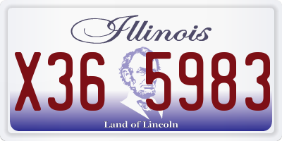 IL license plate X365983