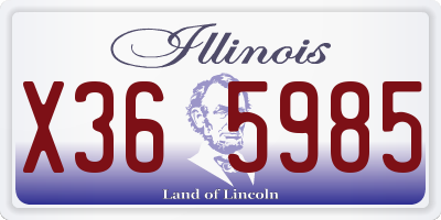 IL license plate X365985