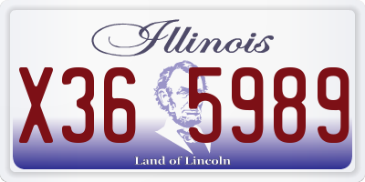 IL license plate X365989