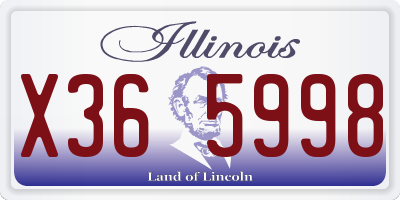 IL license plate X365998