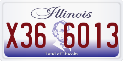 IL license plate X366013