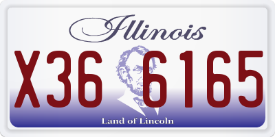 IL license plate X366165