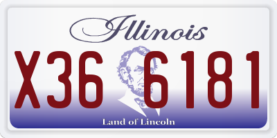 IL license plate X366181