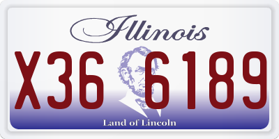 IL license plate X366189