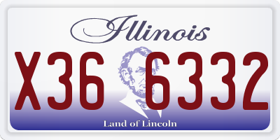 IL license plate X366332