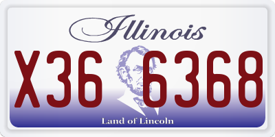 IL license plate X366368