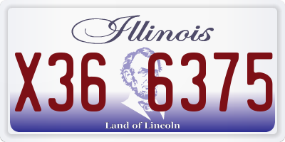 IL license plate X366375