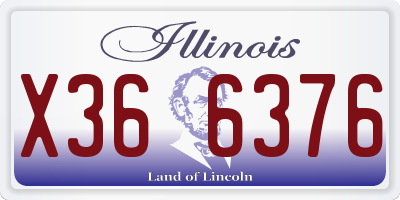 IL license plate X366376