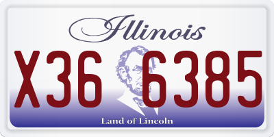 IL license plate X366385