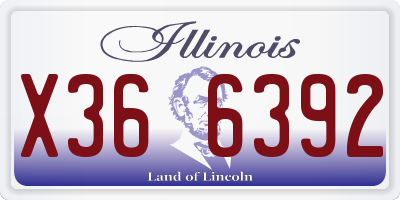 IL license plate X366392