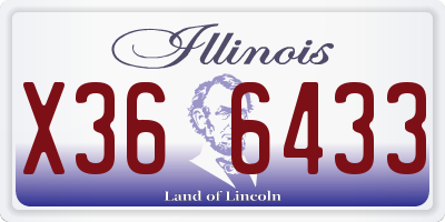 IL license plate X366433
