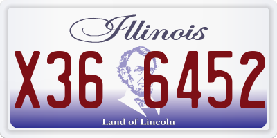 IL license plate X366452
