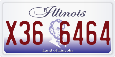 IL license plate X366464