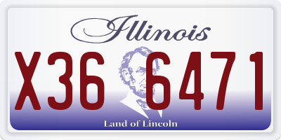 IL license plate X366471