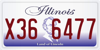 IL license plate X366477