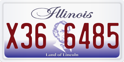 IL license plate X366485