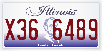 IL license plate X366489